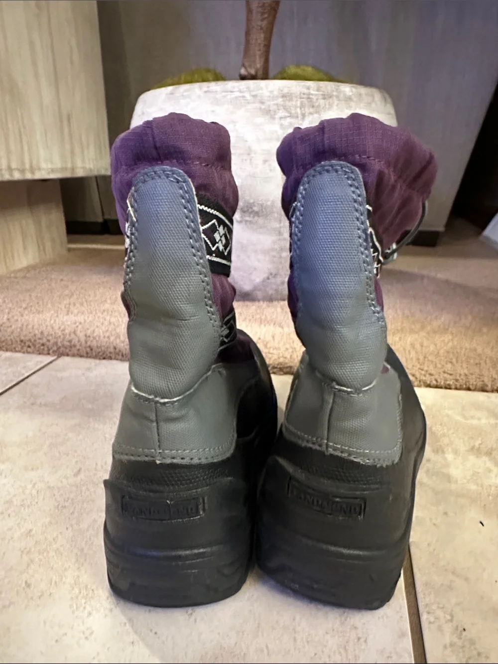 Purple Lands End Winter Snow Boots for Kids - Waterproof Outdoor Boots